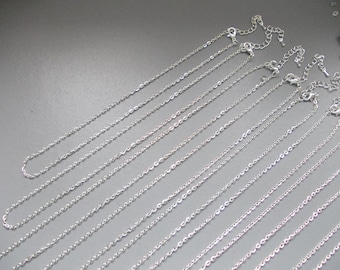 1 x Silver Metal Chain Necklace, choose length from dropdown with extenders, add yr own charm