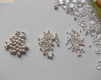 100 x SILVER Spacer Beads, choose 2mm, 3mm, 4mm, metal round jewellery making beads