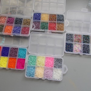 1 x Small Handy Box Seed Beads, Choose box from dropdown, Bead Making Glass beads, 8 colours in each box