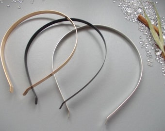 Metal Hairbands, add Design, Make yr own Headbands for Weddings, Prom,etc choose Black, Silver, Gold