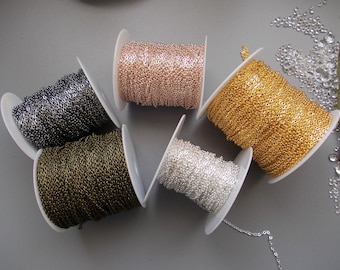 5 metres of Jewellery Chain, choose Silver, Gold, Rose Gold, Black, Antique Bronze Colour