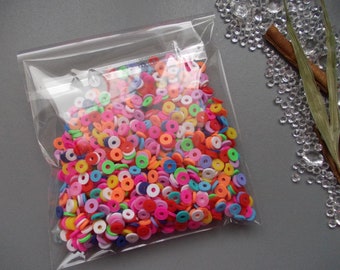 1000 Heishi Flat Disc Polymer Clay Beads,6mm Diameter, pack of mixed Colours,Jewellery Making