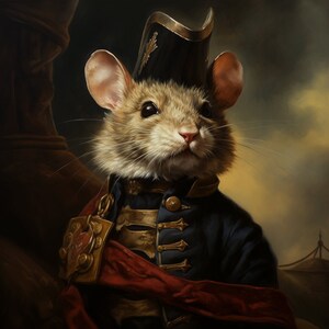 Mouse Portrait - Royal Pet Portrait- Historical Animal Art