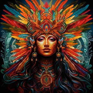 Aztec Goddess of Fertility  Mayan Wall Art Mythological Goddess of Love