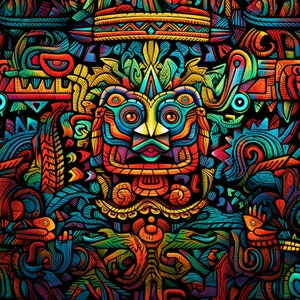 Abstract no 4 - Aztec Digital Print Mayan Wall Art Mythological Digital Art Mayan Digital Print Inca Wall Art Inca Digital Print