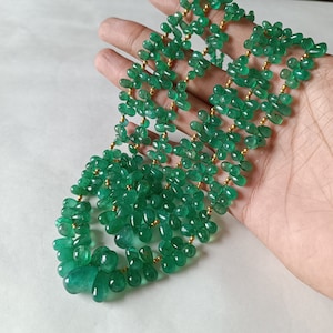 Emerald Briolette Polished Beads 100% Natural Zambian Emerald Drops Beads 5 to 10 mm