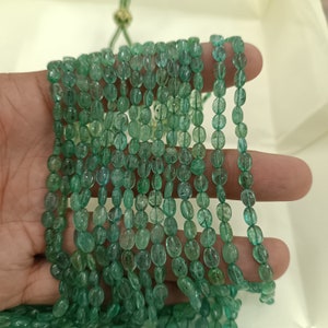 AAA Emerald Smooth Oval Shape Beads Natural Zambian Emerald Plain Beads Real Emerald Oval beads Emerald Gemstone Beads Wholesale Beads