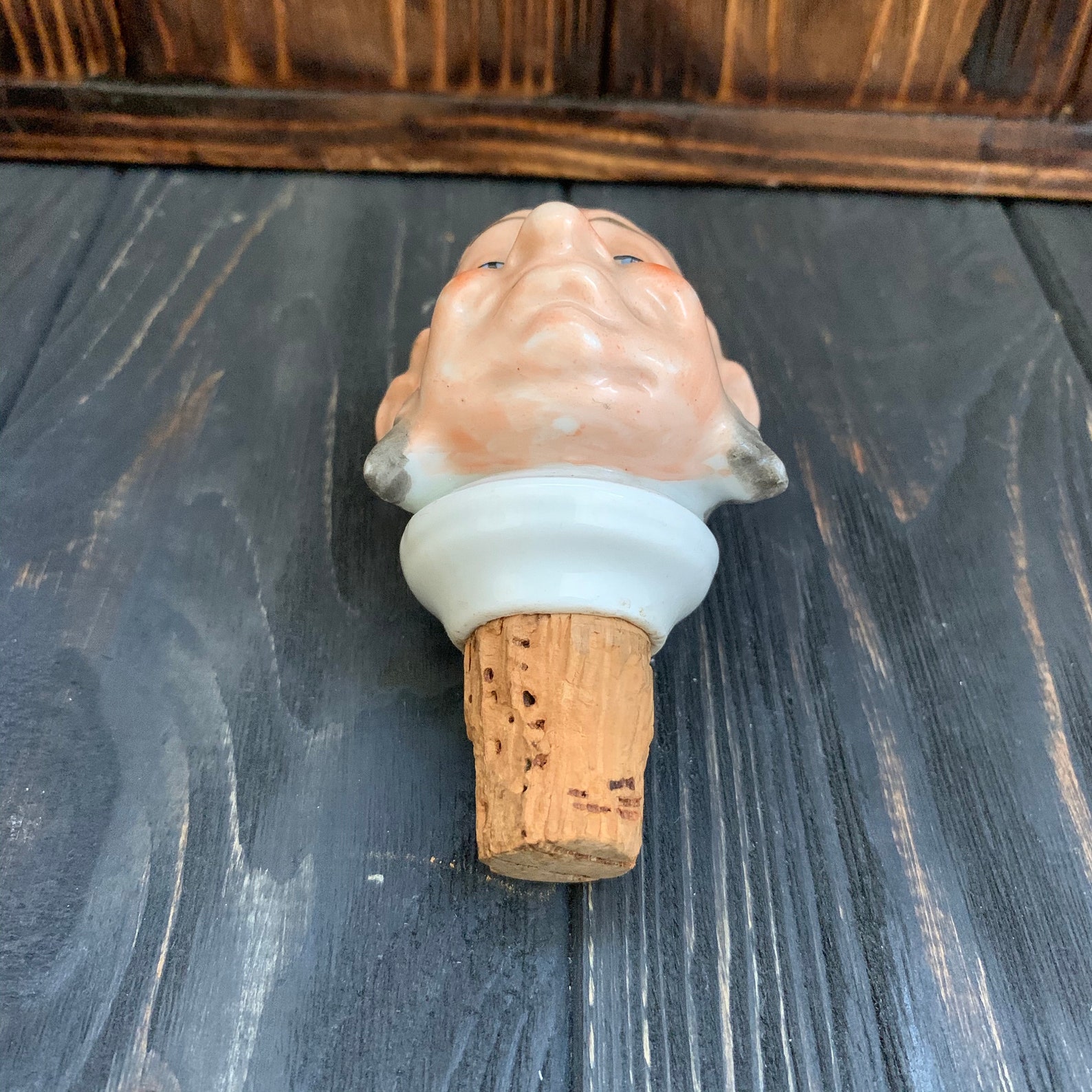 German Porcelain Bottle Stopper Figurine Vintage Wine Etsy