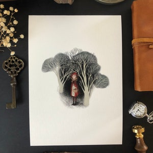 Little Red Riding Hood Giclée Print A5
