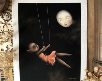 By The Light Of The Moon Giclée Art Print 5x7"