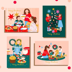 Pacote de cartões de Natal com 4