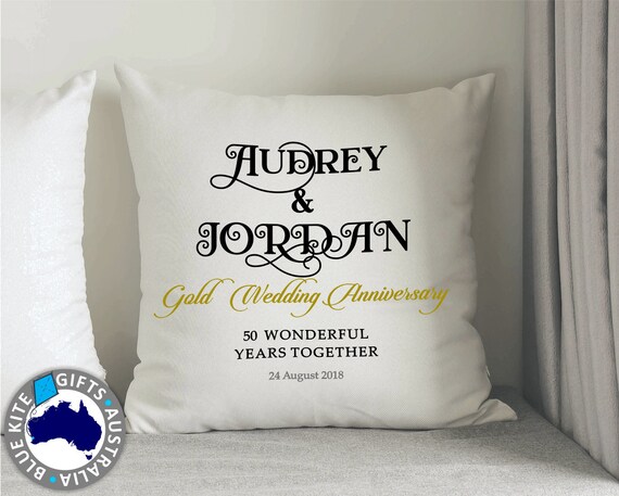 50th Anniversary Pillow Case Personalised Printed Pillow Etsy