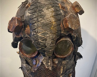 Post apocalyptic raider helmet rig