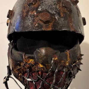 Post apocalyptic raider helmet rig