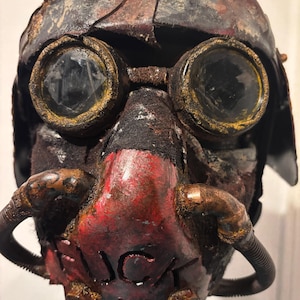 Post apocalyptic raider helmet rig