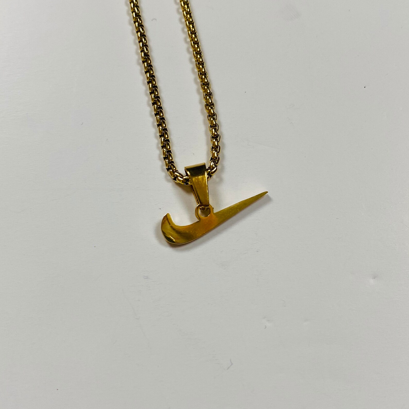 Gold Nike Swoosh Pendant Chain Necklace Logo Birthday Present | Etsy