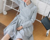 Mini Dress - Gray City Hanbok Dress Korean fashion K-fashion 회색도시