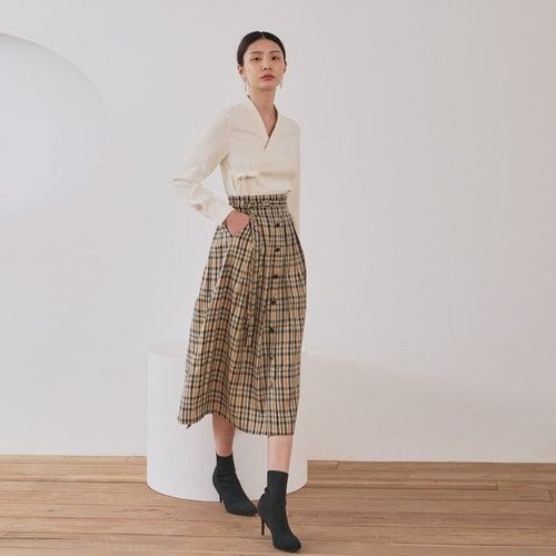 Korean Modern Hanbok Women's Wrap Skirt Vintage Party Midi - Etsy