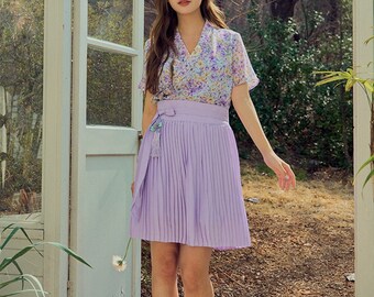 Women's Wrap Skirt Korean Modern Hanbok mini Skirts TETEROT SALON Mini Aria Light-purple 아리아 연보라색