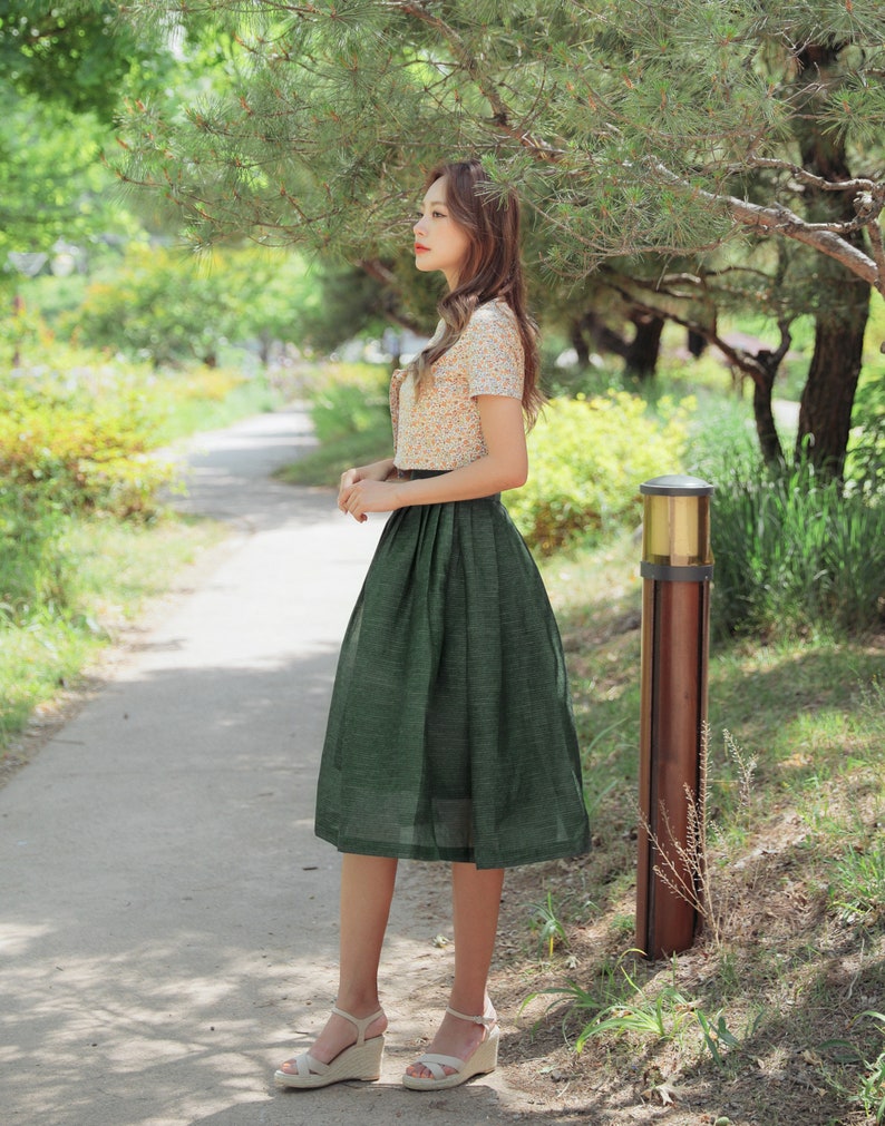 Women's Wrap Skirt Hanbok Korean Vintage Party Green Plum | Etsy