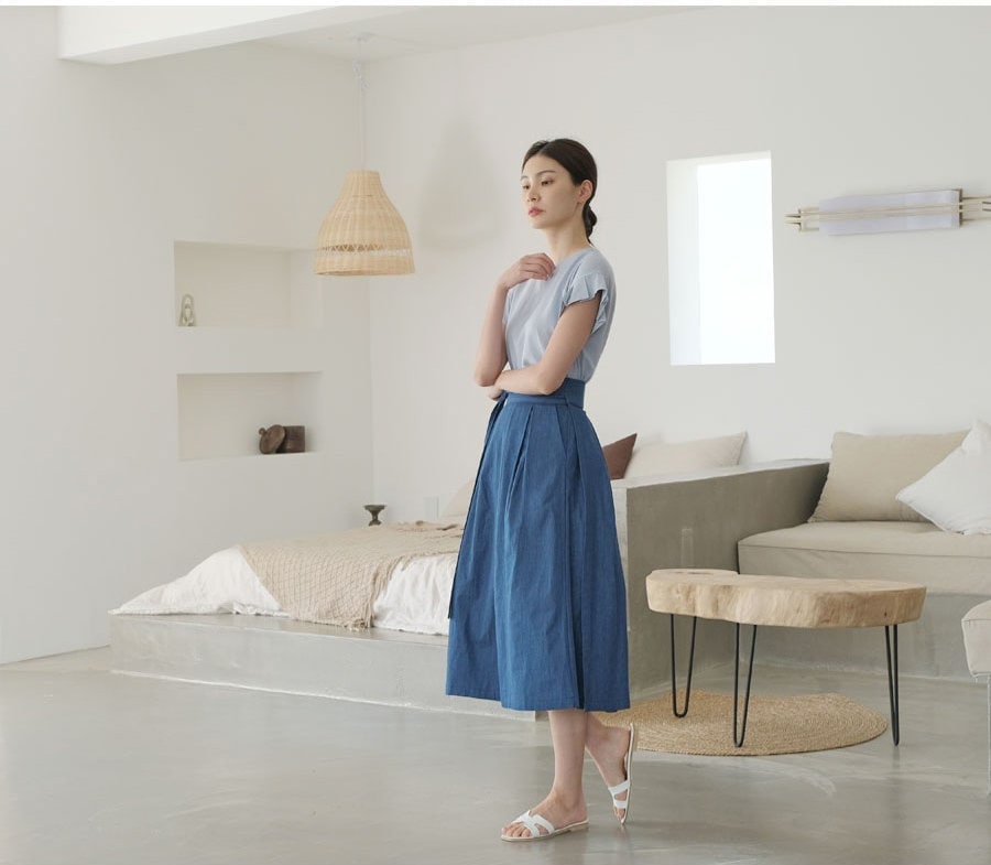 Women's Wrap Skirt Hanbok Korean Midi Skirts, TETEROT SALON