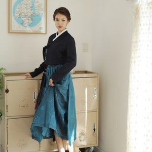 Korean Modern Hanbok Skirt Women's Traditional Wrap Skirt Mid-calf ...
