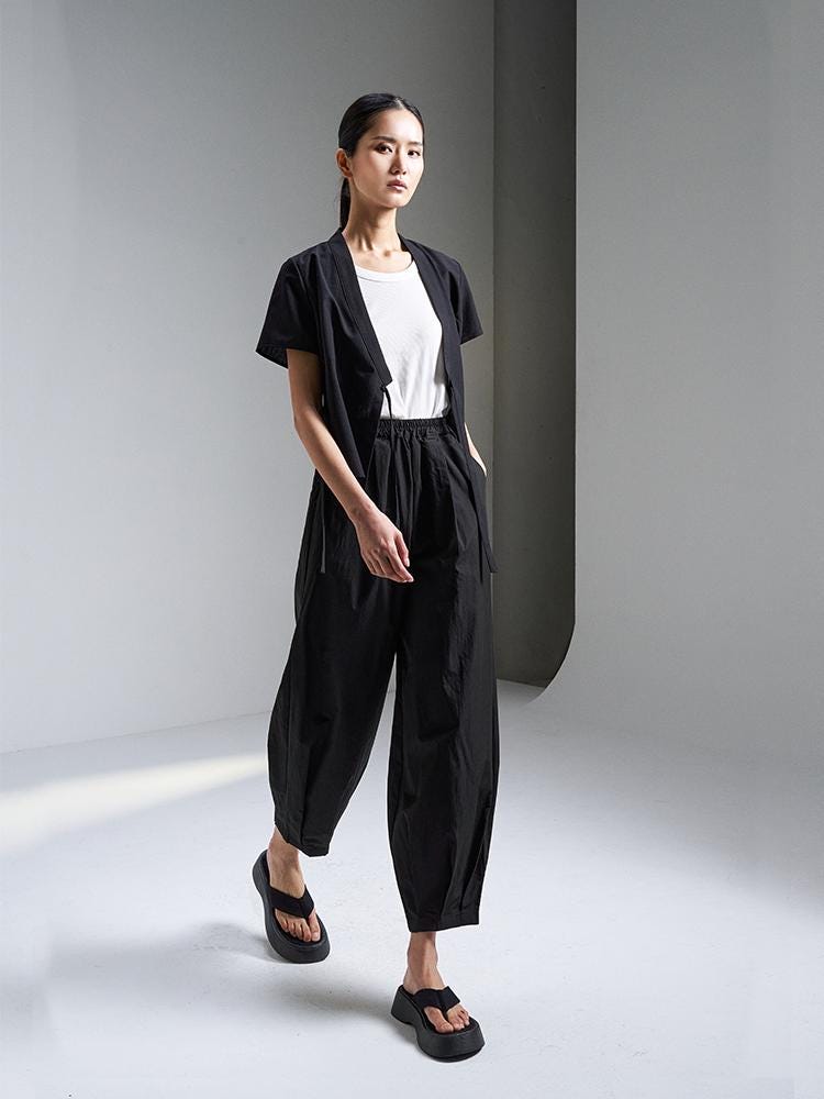 Hanbok Loose Fit Pants Comfortable Waist-banding Trousers TETEROT
