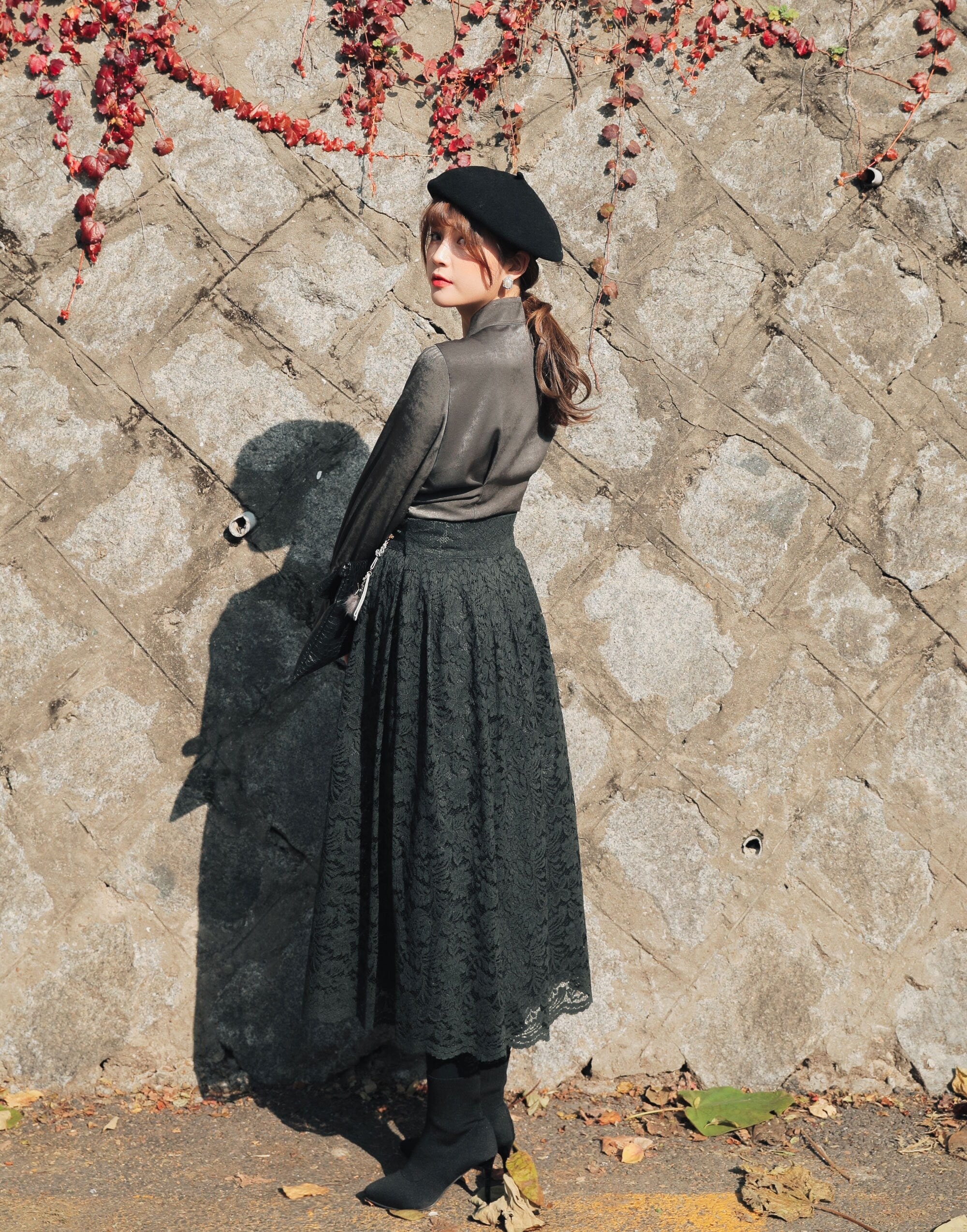 Korean Modern Hanbok Warp Skirt Women's Flowy Bohemian Swing Maxi