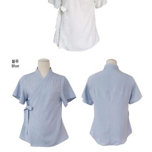 Modern Hanbok Blouse: Korean Style Linen Summer Top for Women TETEROT SALON 청량한 블라우스 image 9