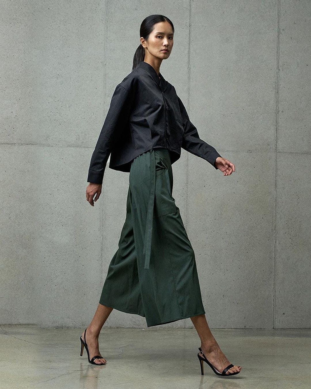 Modern Hanbok Wide Leg Pants Elastic Waist Pants TETEROT SALON