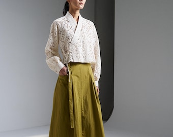 Modern Korean Hanbok Wrap Skirt TETEROT SALON - Susukkekki Wrap Skirt - 2colors 수수께끼 허리치마