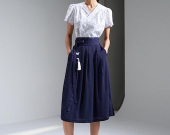 Modern Korean Hanbok Wrap Skirt TETEROT SALON Challang Wrap Skirt - 4colors 찰랑 허리치마