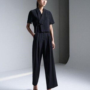 Hanbok Loose fit Pants Comfortable Waist-Banding Trousers TETEROT SALON Maparam Pants - Black 마파람