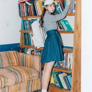 Women&#39;s Wrap Skirt Korean Street KFashion Modern Hanbok Mini Short Denim Skirts, TETEROT SALON 데님 미니스커트