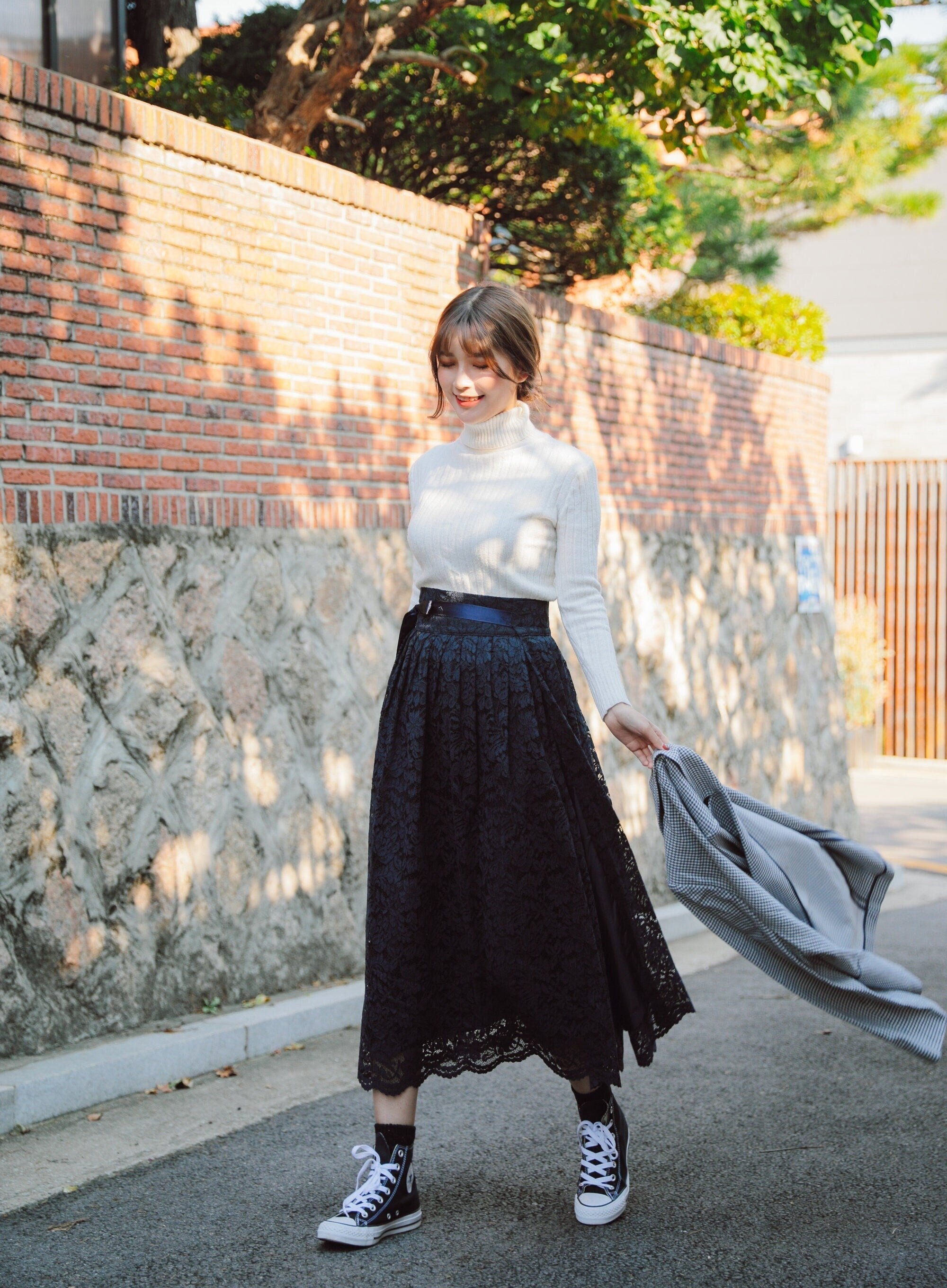 Modern Hanbokwomen's Wrap Skirt Korean Vintage Maxi Long Skirts