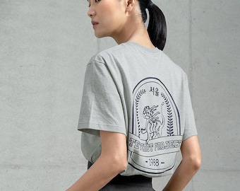 UNISEX T-shirt Kpop Street Fashion Oversized Traditional Korean Graphic Tees loose fit TETEROT SALON  Heachi Seoul T-shirt 해치 서울 티셔츠