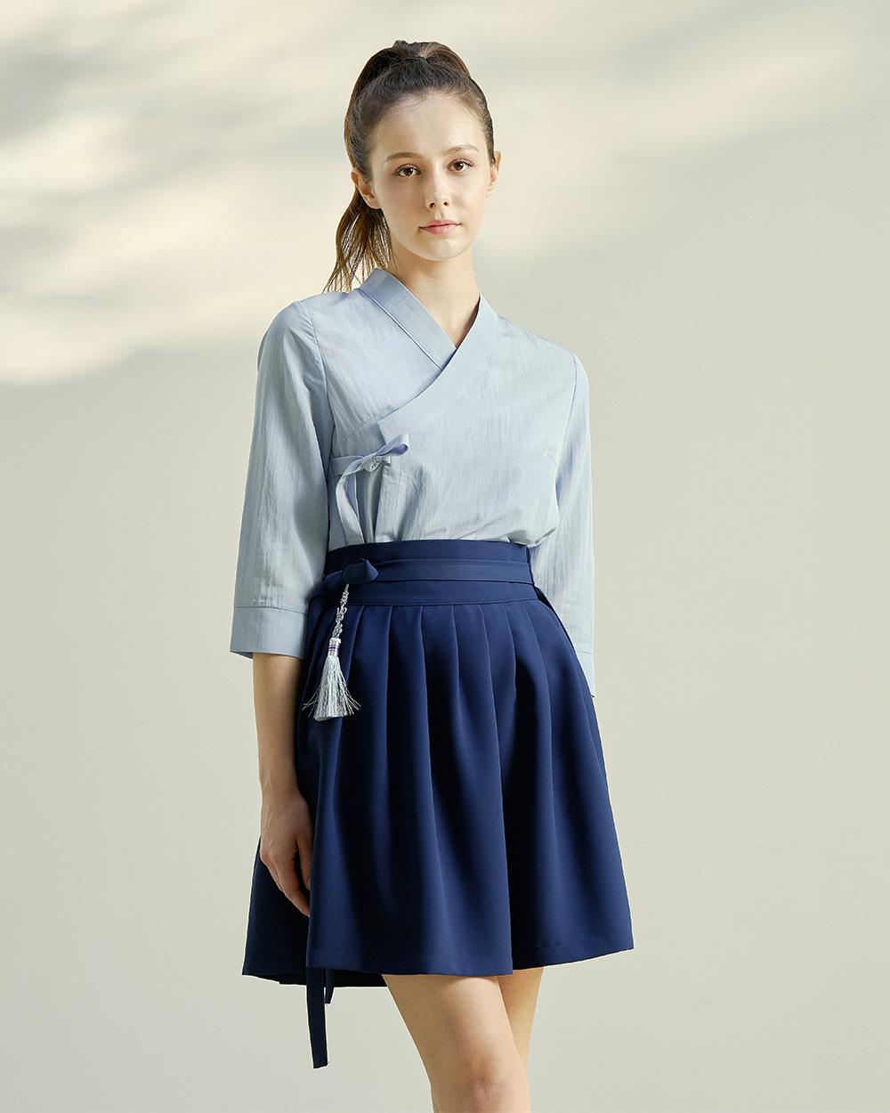 Korean Modern Hanbok Women's Wrap Skirt ,a Basic Modern Hanbok