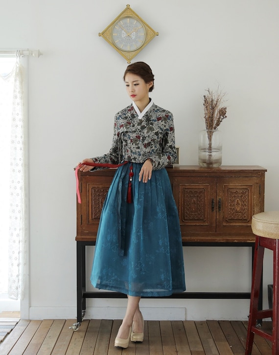 modern korean dress style female Modern Korean Hanbok Wrap Skirt