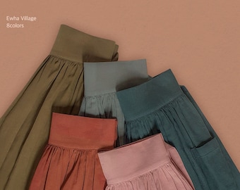 Women&#39;s  High Waist Wrap Skirt Vintage 8Colors With Deep pockets Skirt TETEROT SALON Ewha Village (6 colors) 이화마을