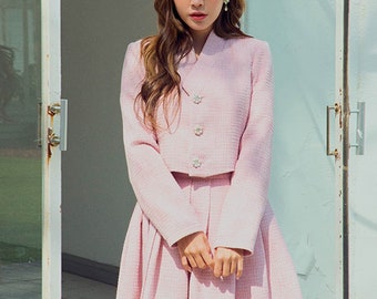 Women's Jeogori Korean Hanbok Hanbok Jacket Tweed fabric Jeogori, TETEROT SALON Tweed chandelier (2colors) 트위드 샹들리에