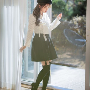 Women&#39;s Wrap Skirt Korean Modern Hanbok Women Traditional Kpop Vintage Party Mini Skirt TETEROT SALON Mini Winter Cotton(2Colors) 미니 겨울면