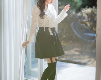 Women&#39;s Wrap Skirt Korean Modern Hanbok Women Traditional Kpop Vintage Party Mini Skirt TETEROT SALON Mini Winter Cotton(2Colors) 미니 겨울면