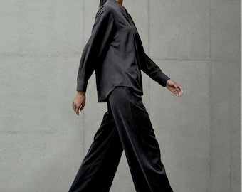Wide Fit Trouser Elastic Waist Trousers TETEROT SALON 여운 바지 - Etsy