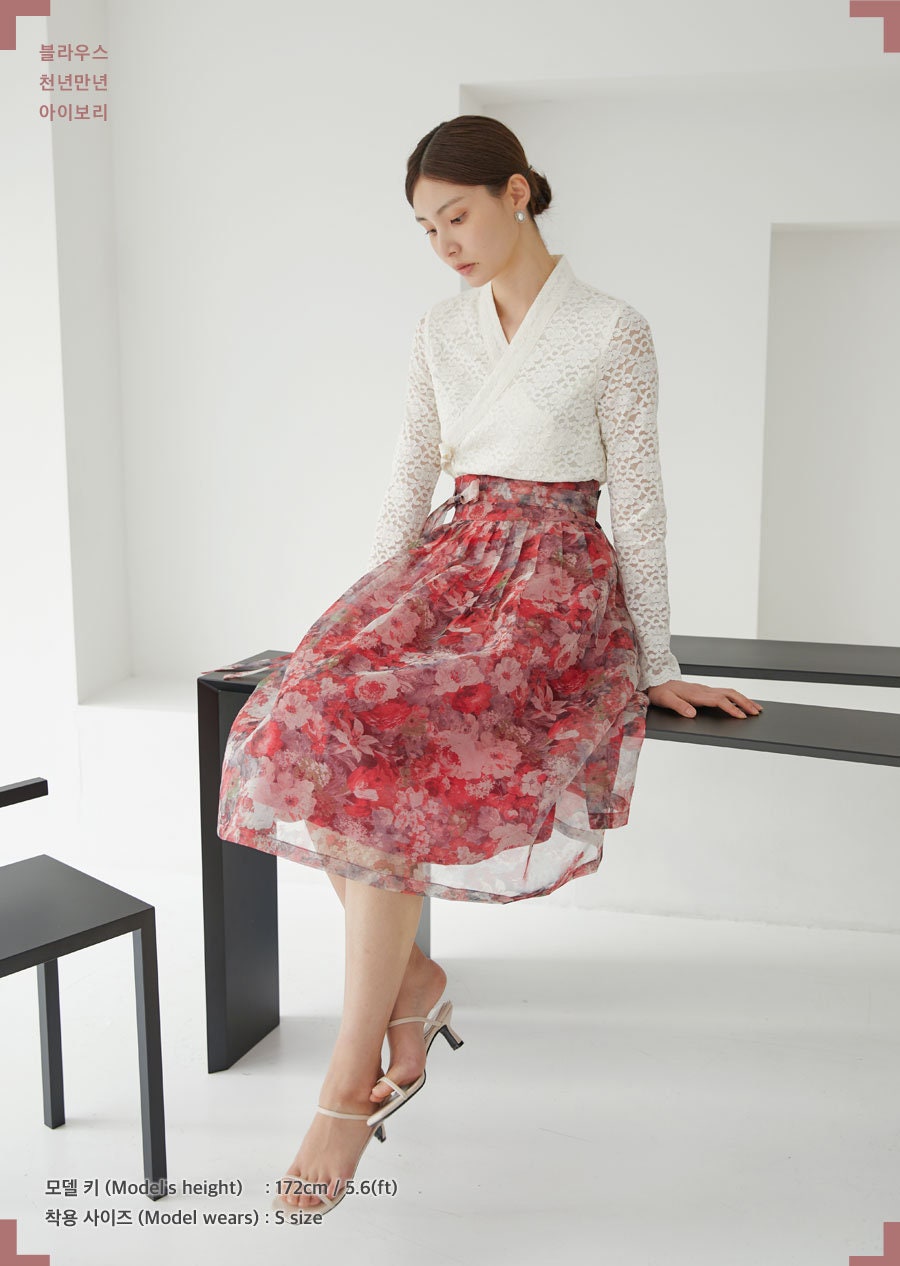 bohemian seoul PLEATED WRAP SKIRT Mサイズ Women's Wrap Skirt Korean Modern Hanbok Mini Skirts TETEROT SALON