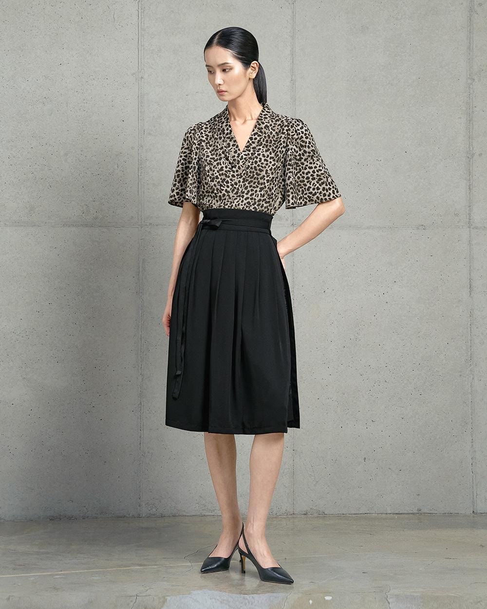 bohemian seoul PLEATED WRAP SKIRT Mサイズ Modern Hanbok Wrap Skirt – Teterot Salon Midi Skirt 4colors 찰랑