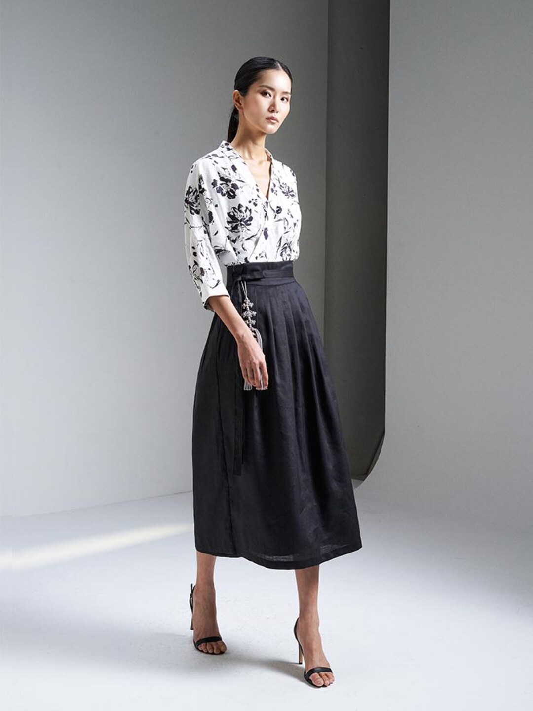 Modern Korean Hanbok Wrap Skirt TETEROT SALON Linen Wrap Skirt