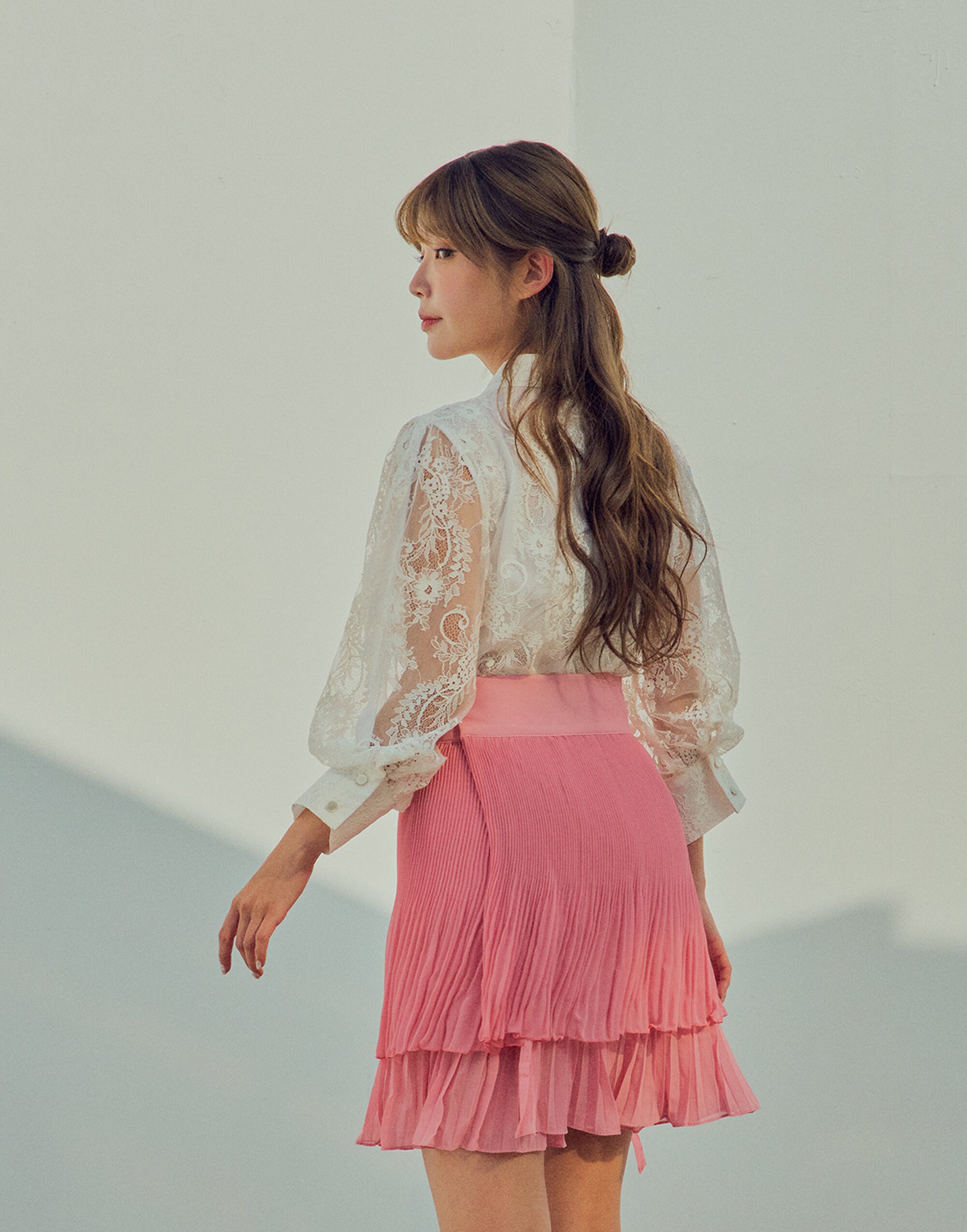 Women's Wrap Blouse Korean Modern Hanbok Top Three-quarter Sleeve