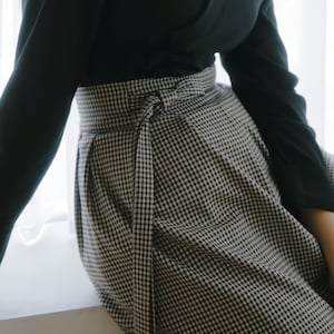 Women's Clothing Mini Wrap Skirt,Brown Check Mini Skirts,Korean K-pop Modern Hanbok style, TETEROT SALON Mini Shepherd T1H06A045 image 7