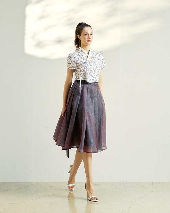 Women's Korean Modern Hanbok Top Summer Short Sleeve Jeogori