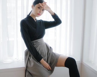 Korean Modern Hanbok Blouse Women's Wrap Basic top Shirts Jeogori, TETEROT SALON 달의 연인 블라우스